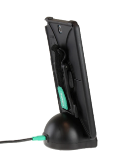 Stacja biurowa RAM MOUNTS GDS, prezentacja urządzenia z zadokowanym terminalem mobilnym