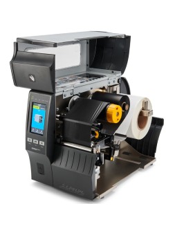 Przemysłowa drukarka etykiet ZEBRA ZT411 z otwartą pokrywą