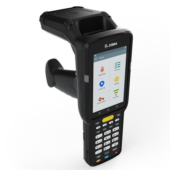Zebra MC3300x, 2D, SR, SE4770, 10.5 cm (4''), num., Gun, RFID, BT, Wi-Fi, NFC, Android, GMS