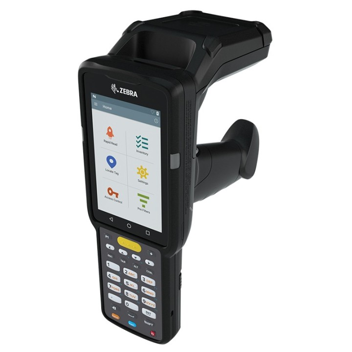 Zebra MC3300x, 2D, SR, SE4770, 10.5 cm (4''), num., Gun, RFID, BT, Wi-Fi, NFC, Android, GMS