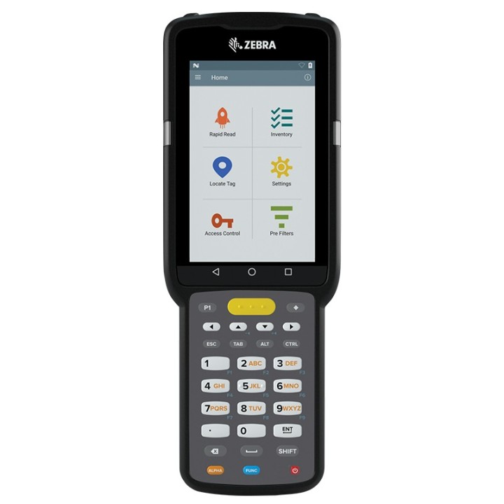 Zebra MC3300x, 2D, SR, SE4770, 10.5 cm (4''), num., Gun, RFID, BT, Wi-Fi, NFC, Android, GMS