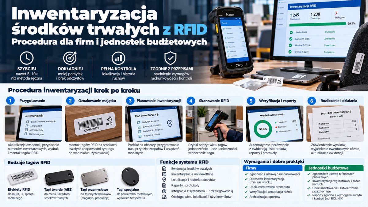 Inwentaryzacja środków trwałych z RFID – procedura dla firm i jednostek budżetowych