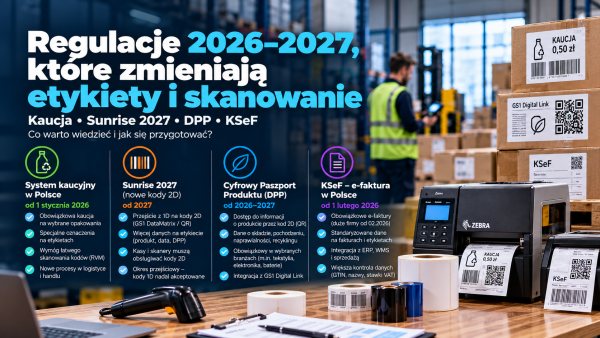 Regulacje 2026–2027, które zmieniają etykiety i skanowanie: kaucja, Sunrise 2027, DPP, KSeF