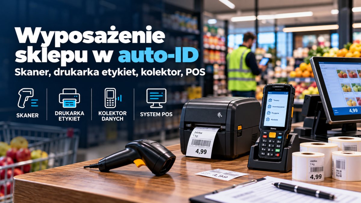Wyposażenie sklepu w auto-ID: skaner, drukarka etykiet cenowych, kolektor, POS