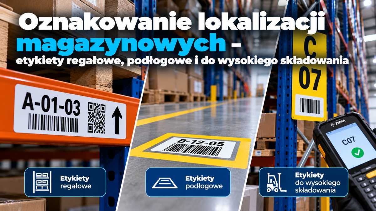 Oznakowanie lokalizacji magazynowych – etykiety regałowe, podłogowe i do wysokiego składowania