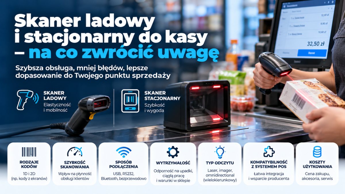 Skaner ladowy i stacjonarny do kasy – na co zwrócić uwagę
