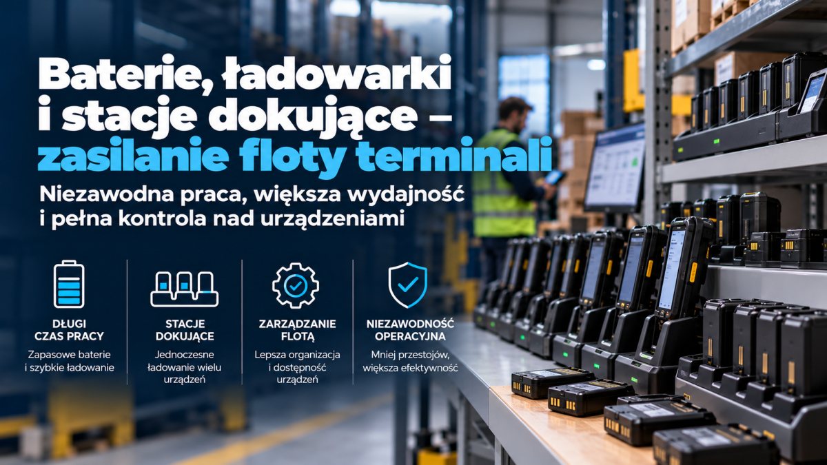 Baterie, ładowarki i stacje dokujące – zasilanie floty terminali